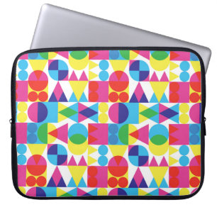Retro transparent shapes background laptop sleeve