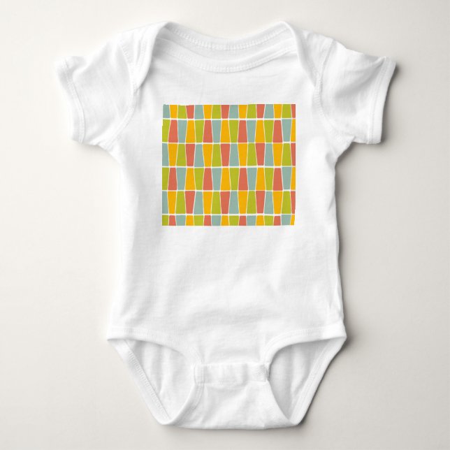 Retro Trapezoids Baby Bodysuit (Front)