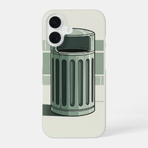 Retro Trash Can Simple iPhone 16 Case