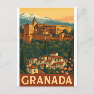 Retro Travel 2025 – Granada, Spain Postcard