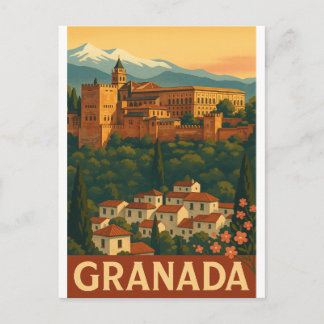 Retro Travel 2025 – Granada, Spain Postcard