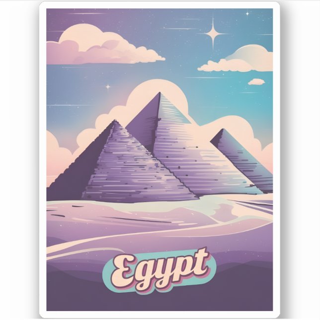 Retro Travel 80s Synthwave Ancient Egypt Pyramid (Front)