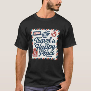 Retro Travel Airmail Design Wanderlust Lovers Whit T-Shirt