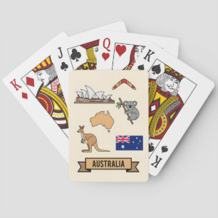 Retro Travel Australia Iconic National Symbols Playing Cards