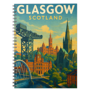 Retro Travel Glasgow Scotland Notebook