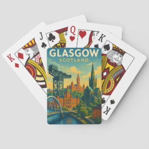 Retro Travel Glasgow Scotland  Playing Cards