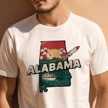Retro Travel Iconic Alabama Graphic T-Shirt<br><div class="desc">Celebrate the Heart of Dixie with this Retro Travel Iconic Alabama Graphic T-Shirt. Featuring a vintage-inspired design that captures the unique charm of Alabama, this shirt is perfect for travelers and residents alike. Made from high-quality materials for a comfortable fit, it's ideal for casual outings, travel, and everyday wear. Choose...</div>