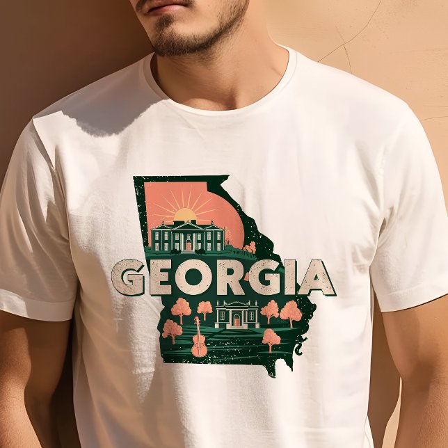 Retro Travel Iconic Georgia Graphic T-Shirt (Creator Uploaded)
