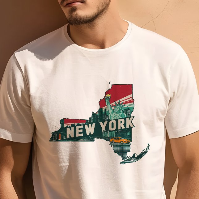 Retro Travel Iconic New York Graphic T-Shirt (Creator Uploaded)