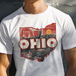 Retro Travel Iconic Ohio Graphic T-Shirt<br><div class="desc">Celebrate the Buckeye State with this Retro Travel Iconic Ohio Graphic T-Shirt. Featuring a vintage-inspired design that captures the unique charm and vibrant culture of Ohio, this shirt is perfect for travelers and residents alike. Made from high-quality materials for a comfortable fit, it's ideal for casual outings, travel, and everyday...</div>