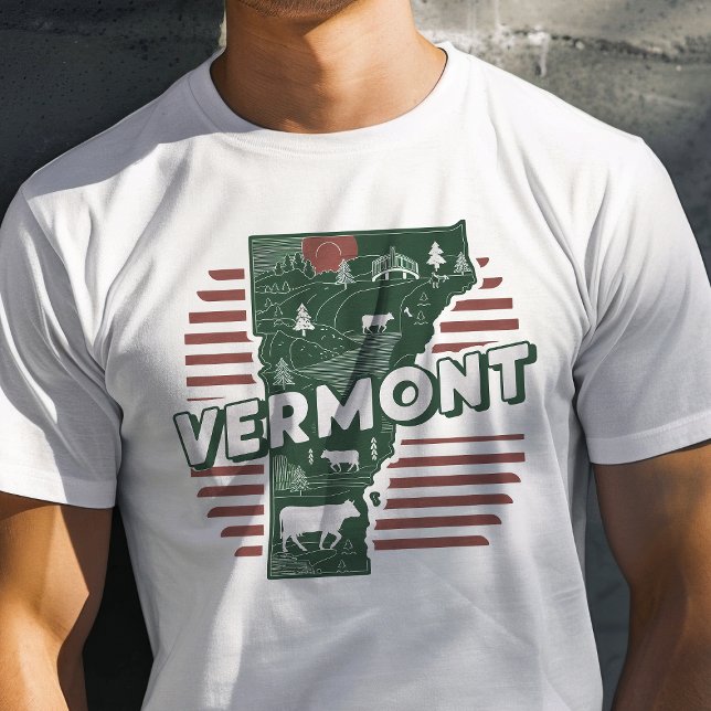 Retro Travel Iconic Vermont Graphic T-Shirt (Creator Uploaded)