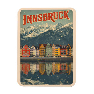 Retro travel Innsbruck Tyrol - Austrian alps gifts Magnet