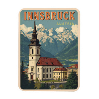 Retro travel Innsbruck Tyrol - Austrian alps gifts Magnet