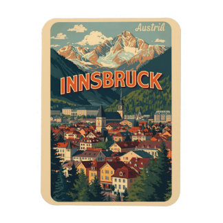 Retro travel Innsbruck Tyrol - Austrian alps gifts Magnet