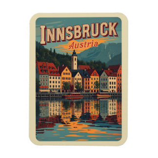 Retro travel Innsbruck Tyrol - Austrian alps gifts Magnet