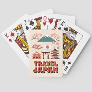 Retro Travel Japan Iconic National Symbols Playing Cards