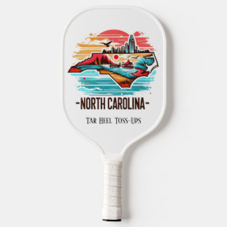Retro Travel Map of North Carolina State Pickleball Paddle