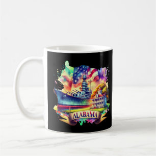 Retro Travel Map US States Alabama USA State Map Coffee Mug