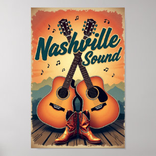 Retro Travel : Nashville Sound Poster