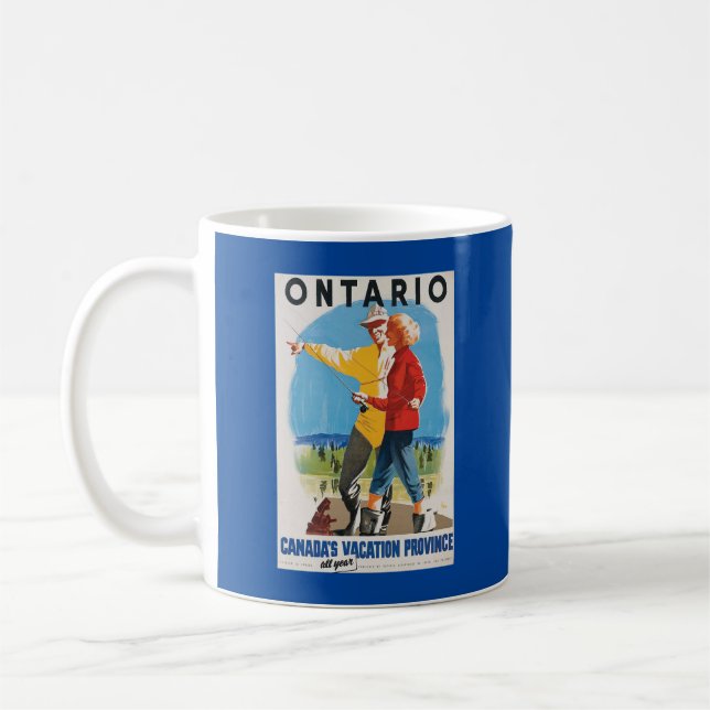 Retro Travel Ontario Poster Coffee Mug (Left)