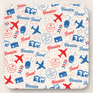 Retro travel pattern. coaster