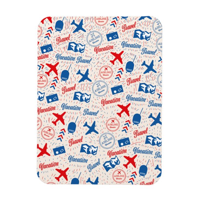 Retro travel pattern. magnet (Vertical)