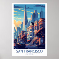 Retro Travel San Francisco California Wall Art
