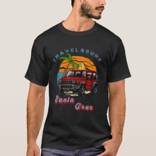 Retro Travel Surf Santa Cruz CA Cool Camper Van Vi T-Shirt
