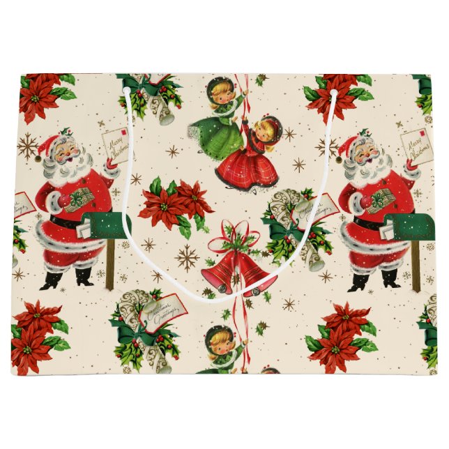Retro Treasures Christmas  Large Gift Bag (Front)