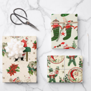 Retro Treasures Christmas Wrapping Paper Sheet