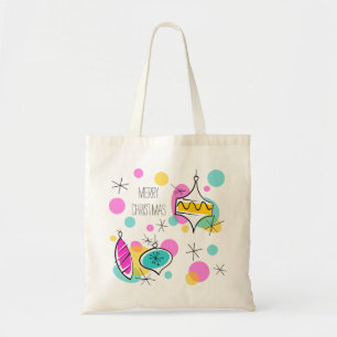Retro Tree Baubles Christmas budget tote