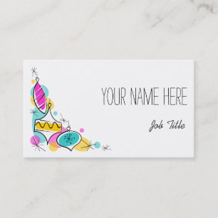 Retro Tree Baubles Corner business card