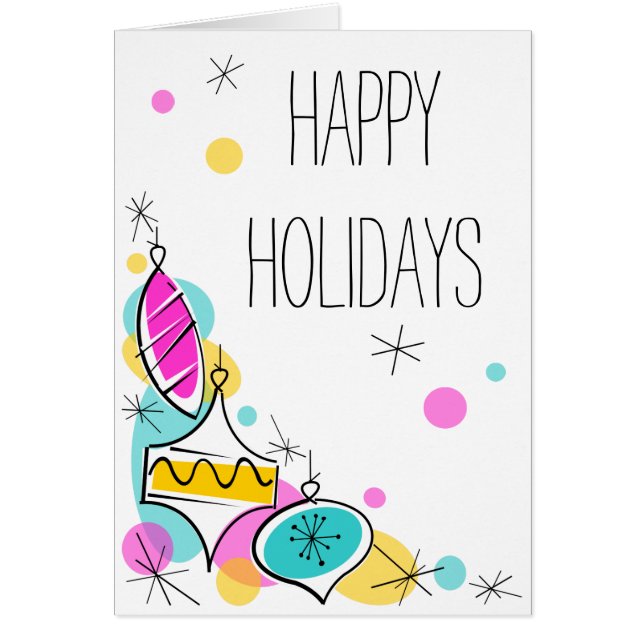 Retro Tree Baubles Corner Holidays vertical (Front)