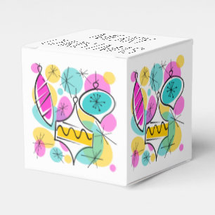 Retro Tree Baubles Merry Christmas classic Favour Box