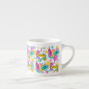 Retro Tree Baubles Multi mug espresso