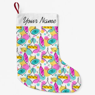 Retro Tree Baubles Multi Name stocking 2 sided