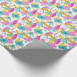 Retro Tree Baubles Multi wrapping paper