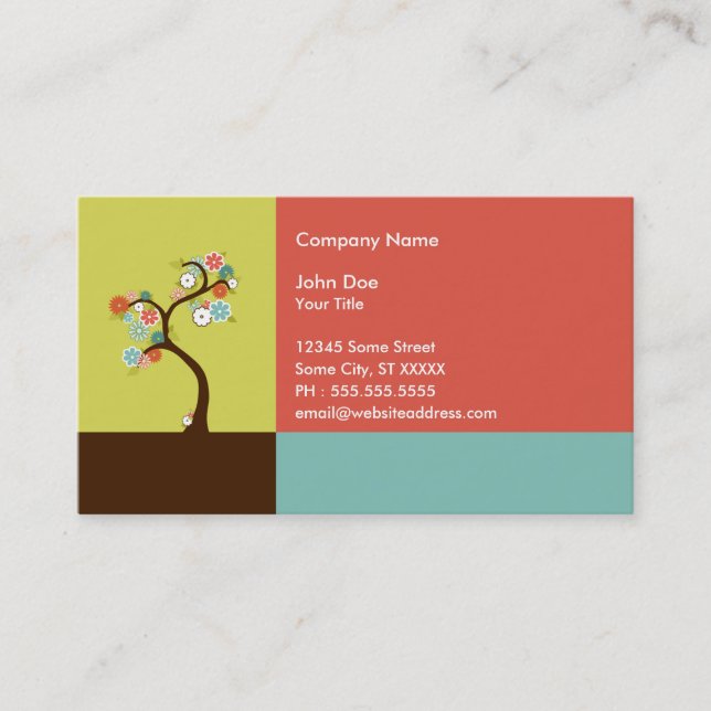 retro tree business card (Front)