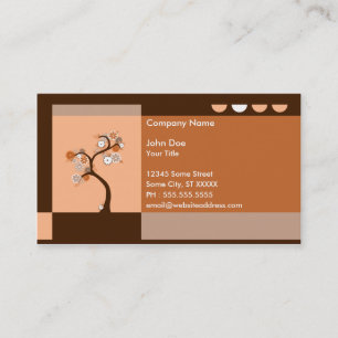 retro tree business card