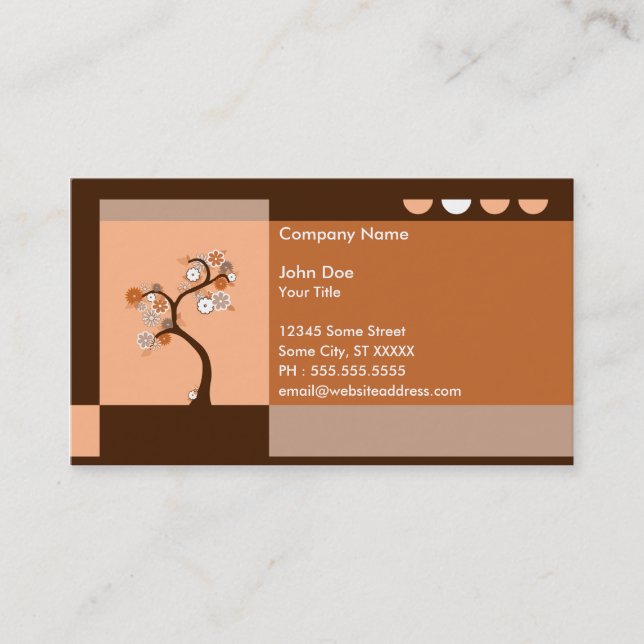 retro tree business card (Front)