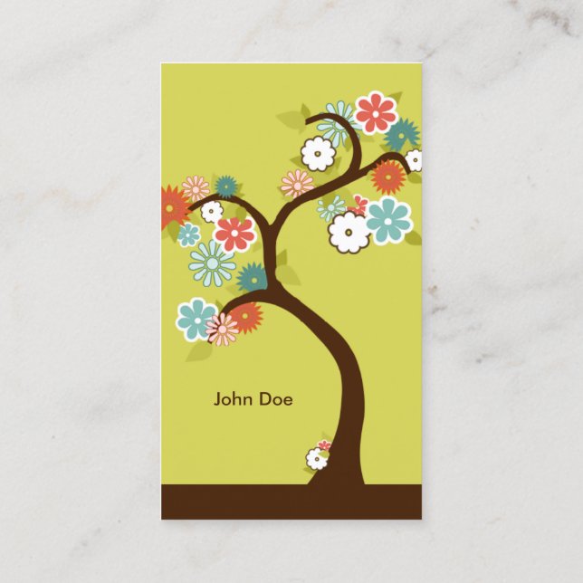 retro tree business card (Back)