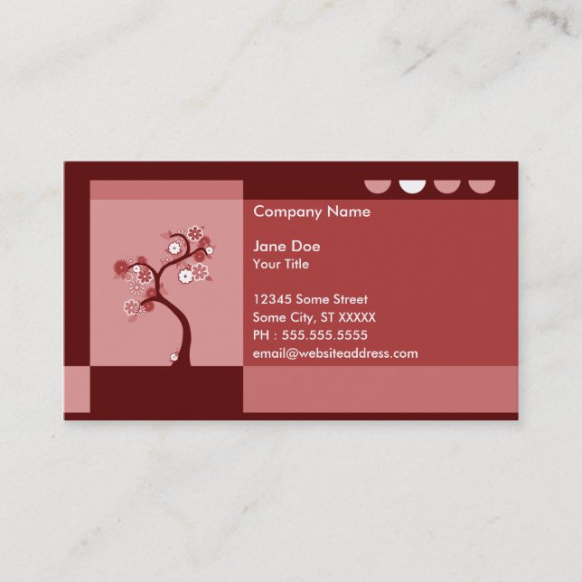 retro tree business card (Front)
