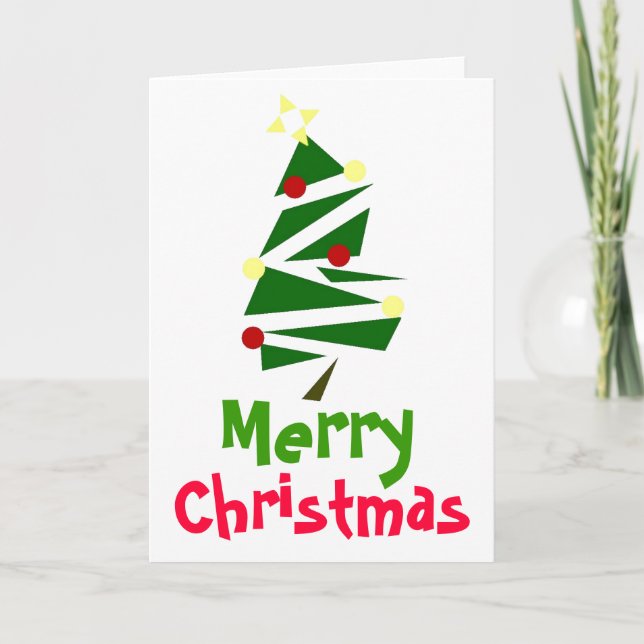 RETRO TREE CHRISTMAS GREETING CARD (Front)