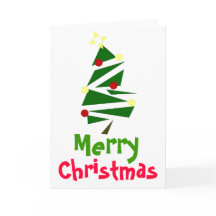 RETRO TREE CHRISTMAS GREETING CARD