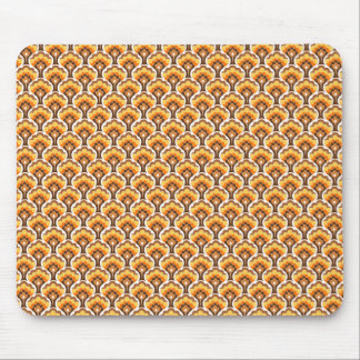 retro tree pattern - orange mouse mat