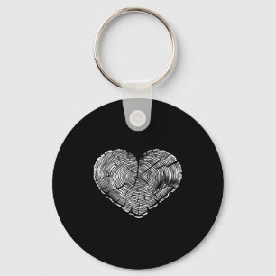 Retro Tree Trunk Heart Nature Wildlife Trees Outdo Key Ring