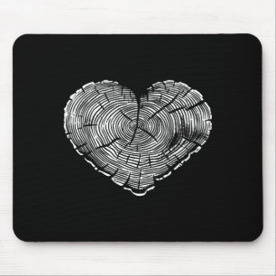 Retro Tree Trunk Heart Nature Wildlife Trees Outdo Mouse Mat