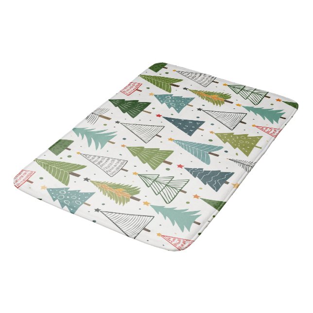 Retro Trees Bath Mat (Angled)