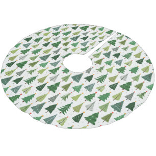 Retro Trees Brushed Polyester Tree Skirt