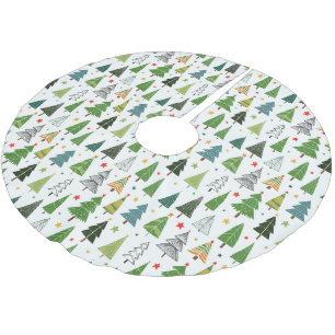 Retro Trees Brushed Polyester Tree Skirt